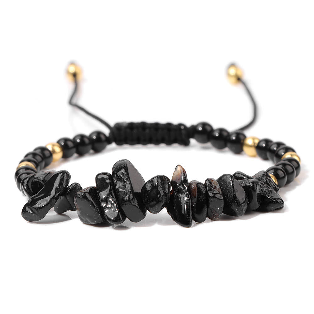 Pulsera con cordón de cuentas de piedra natural irregulares de Olivenorma