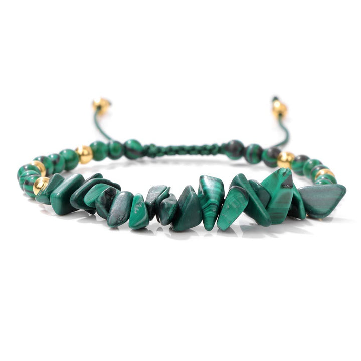 Pulsera con cordón de cuentas de piedra natural irregulares de Olivenorma