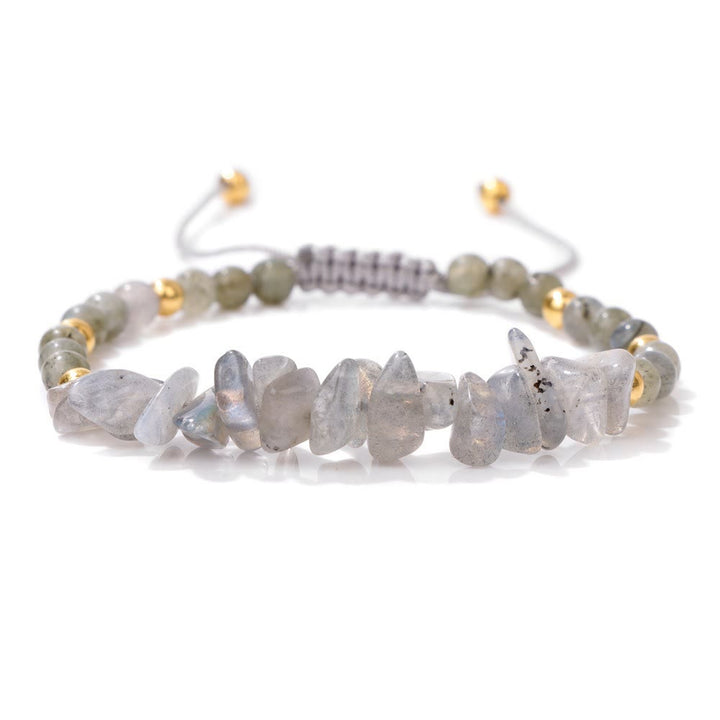 Pulsera con cordón de cuentas de piedra natural irregulares de Olivenorma