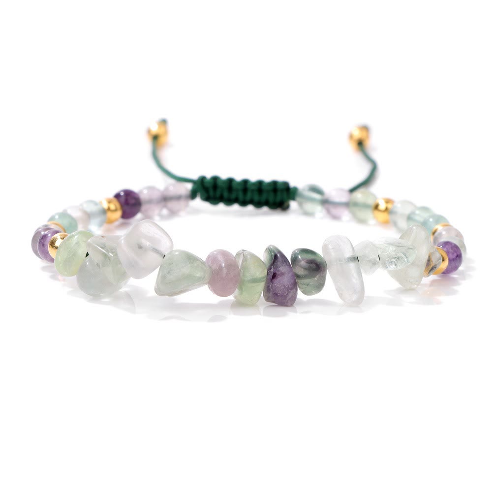 Pulsera con cordón de cuentas de piedra natural irregulares de Olivenorma
