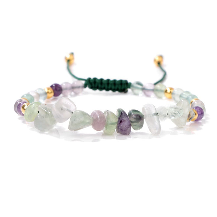 Pulsera con cordón de cuentas de piedra natural irregulares de Olivenorma