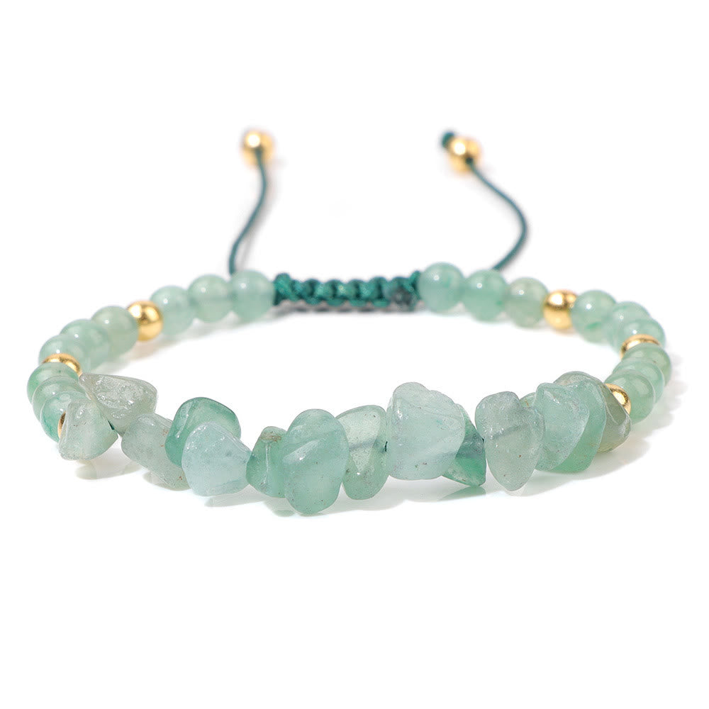 Pulsera con cordón de cuentas de piedra natural irregulares de Olivenorma