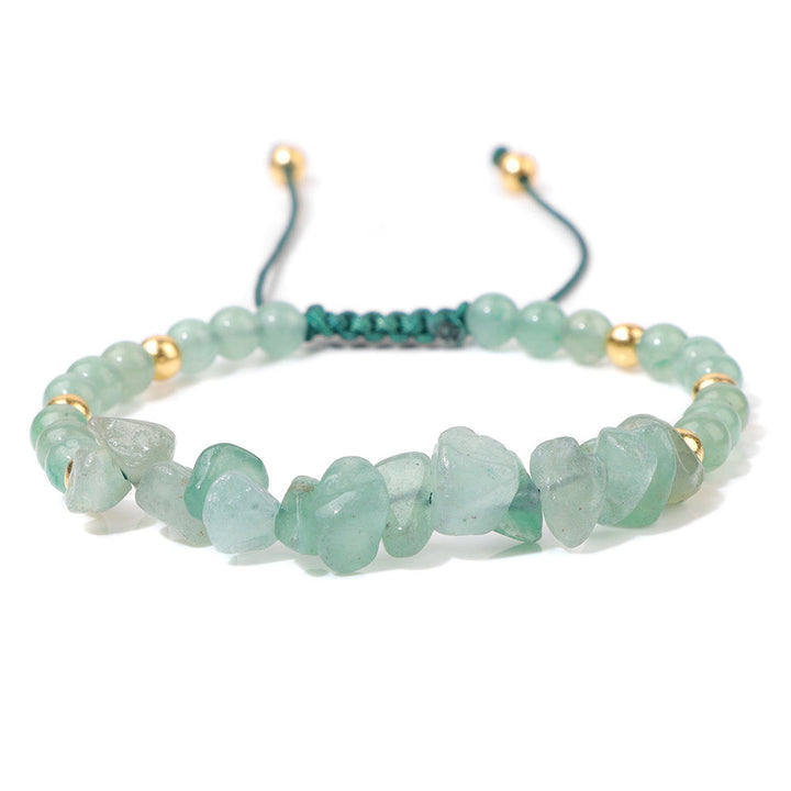 Pulsera con cordón de cuentas de piedra natural irregulares de Olivenorma