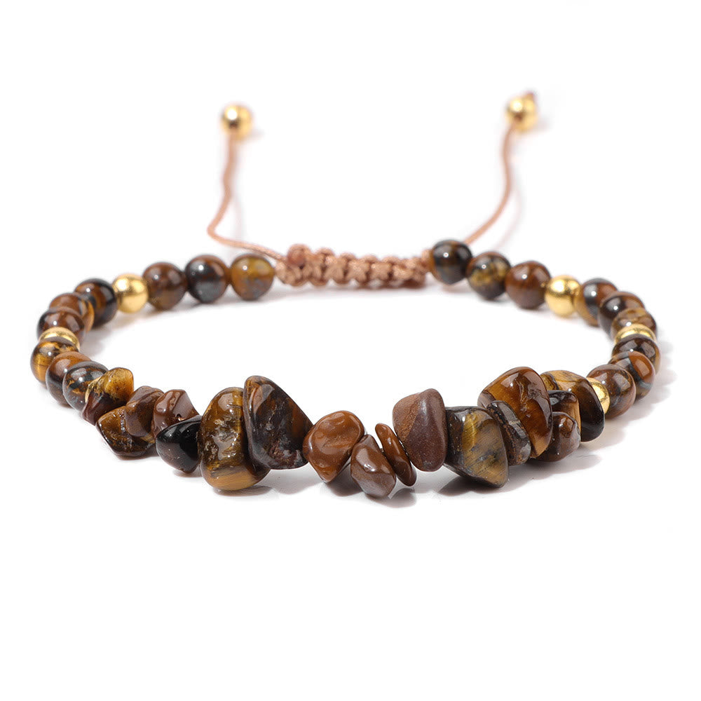 Pulsera con cordón de cuentas de piedra natural irregulares de Olivenorma
