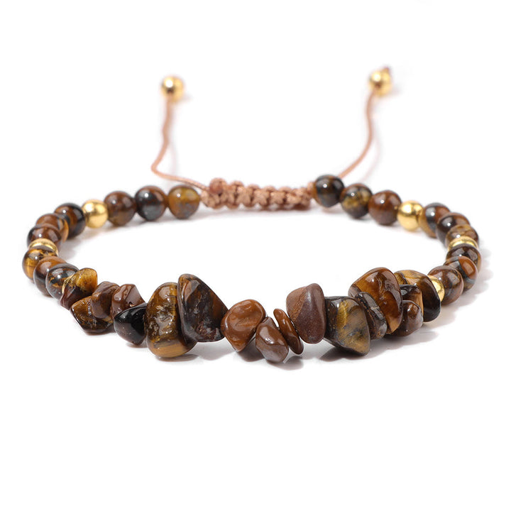 Pulsera con cordón de cuentas de piedra natural irregulares de Olivenorma