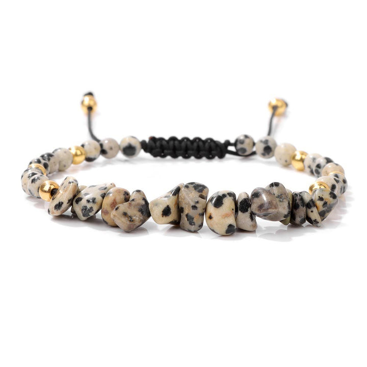 Pulsera con cordón de cuentas de piedra natural irregulares de Olivenorma
