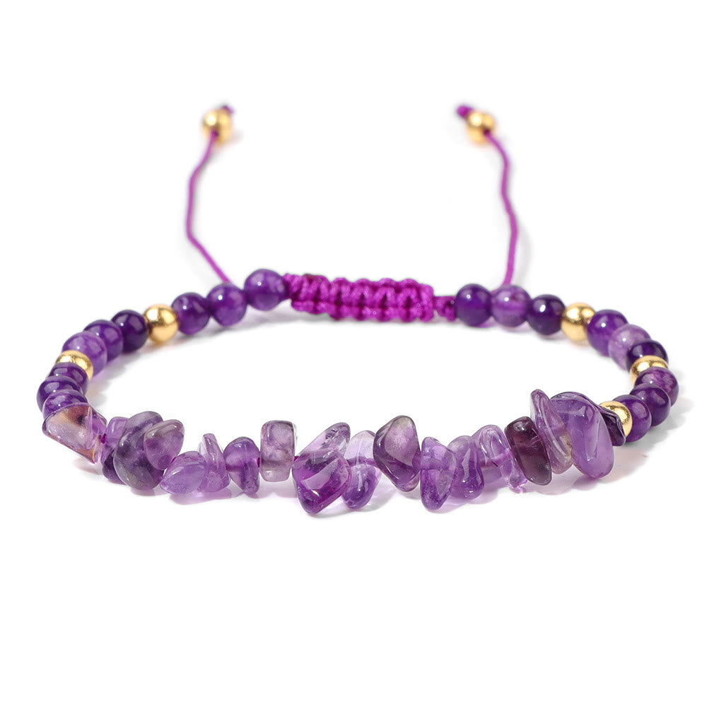 Pulsera con cordón de cuentas de piedra natural irregulares de Olivenorma