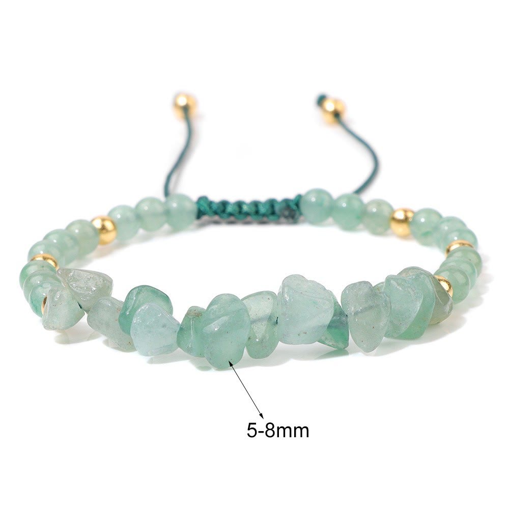 Pulsera con cordón de cuentas de piedra natural irregulares de Olivenorma