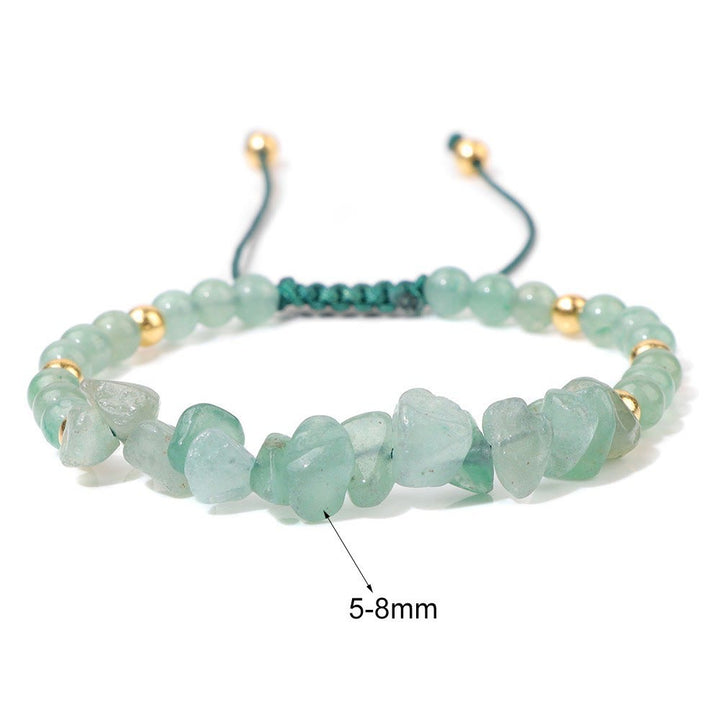 Pulsera con cordón de cuentas de piedra natural irregulares de Olivenorma