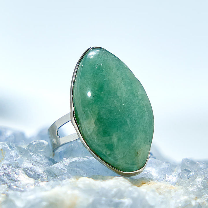 Anillo ajustable de amazonita irregular natural de Olivenorma