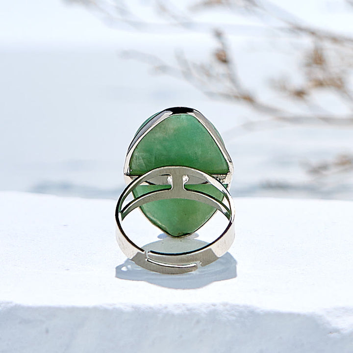 Anillo ajustable de amazonita irregular natural de Olivenorma