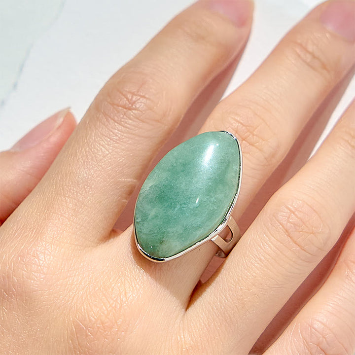 Anillo ajustable de amazonita irregular natural de Olivenorma