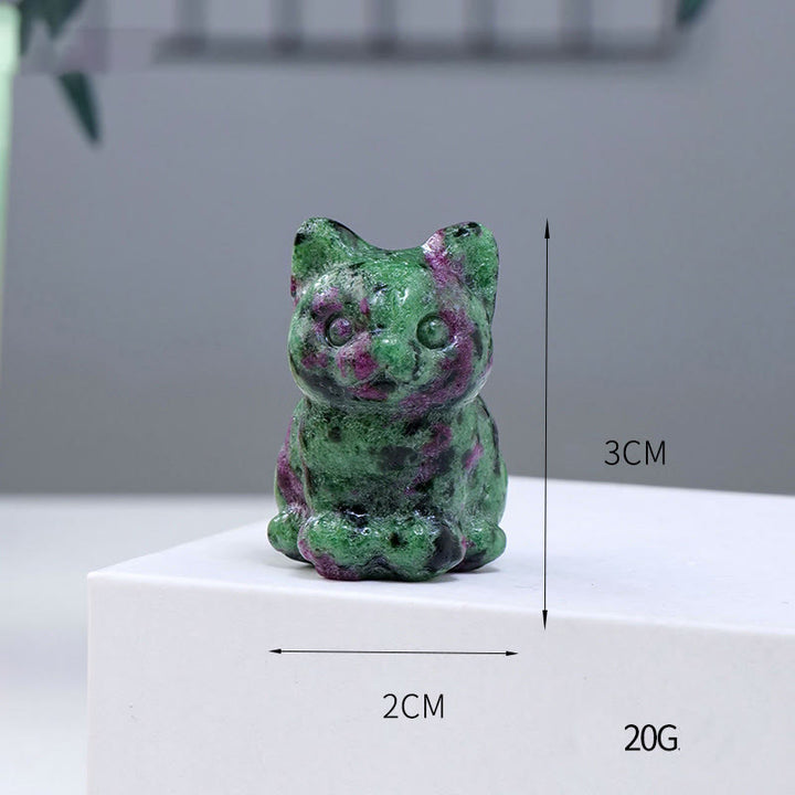 Decoración con piedras preciosas de gato de la suerte de cristal epoxi de Olivenorma