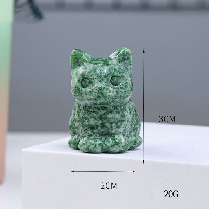 Decoración con piedras preciosas de gato de la suerte de cristal epoxi de Olivenorma