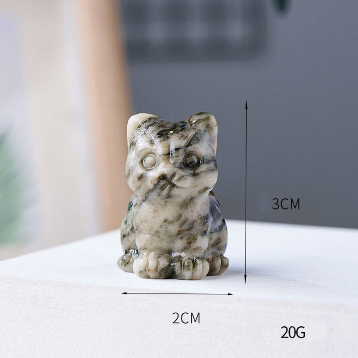 Decoración con piedras preciosas de gato de la suerte de cristal epoxi de Olivenorma