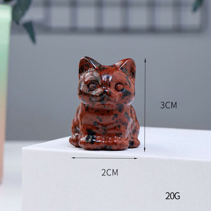 Decoración con piedras preciosas de gato de la suerte de cristal epoxi de Olivenorma
