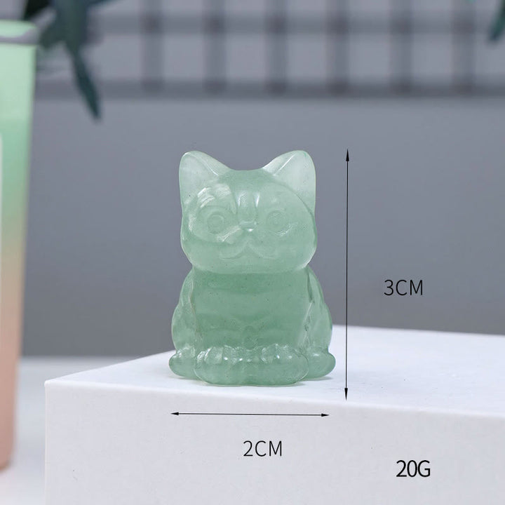 Decoración con piedras preciosas de gato de la suerte de cristal epoxi de Olivenorma