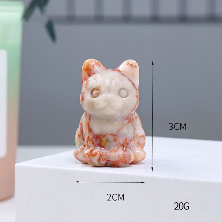 Decoración con piedras preciosas de gato de la suerte de cristal epoxi de Olivenorma