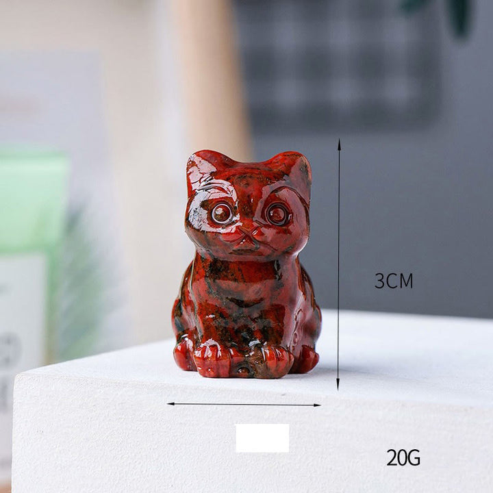 Decoración con piedras preciosas de gato de la suerte de cristal epoxi de Olivenorma