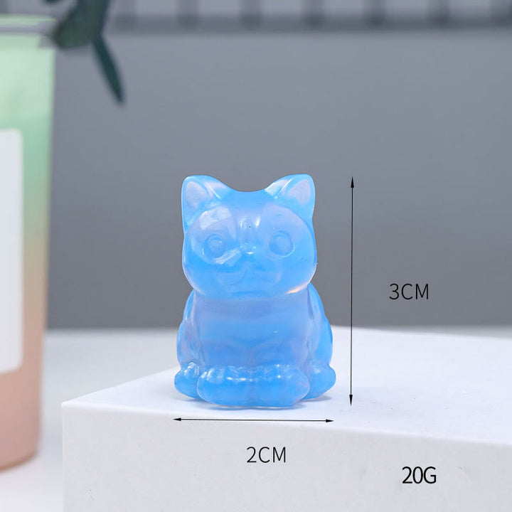 Decoración con piedras preciosas de gato de la suerte de cristal epoxi de Olivenorma