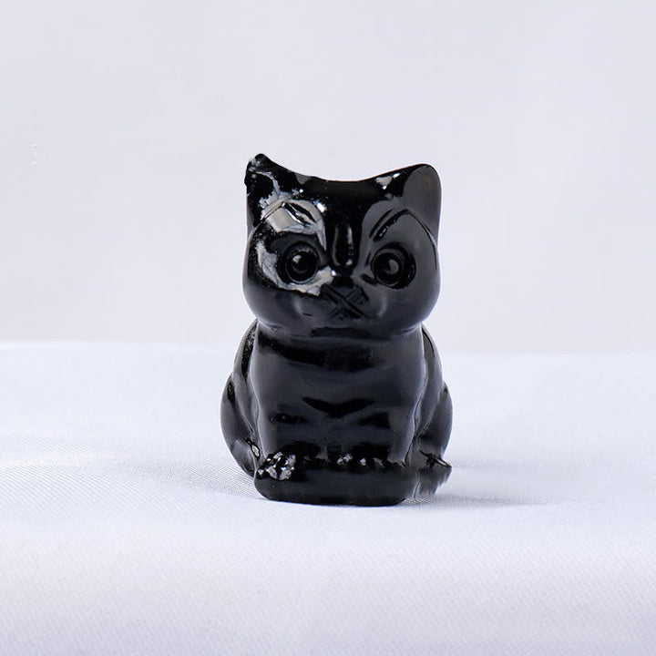 Decoración con piedras preciosas de gato de la suerte de cristal epoxi de Olivenorma