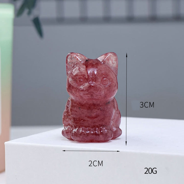 Decoración con piedras preciosas de gato de la suerte de cristal epoxi de Olivenorma