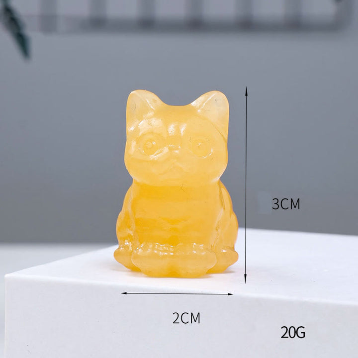 Decoración con piedras preciosas de gato de la suerte de cristal epoxi de Olivenorma