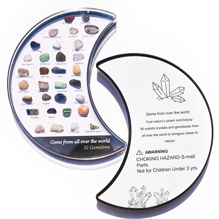 Conjunto de 32 especímenes minerales de Olivenorma, adorno de luna
