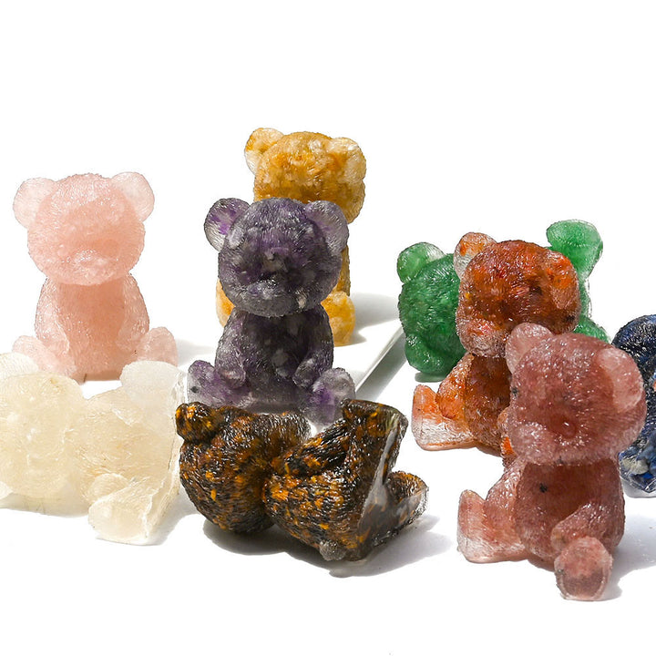 Decoración con piedras preciosas de oso de cristal epoxi de Olivenorma