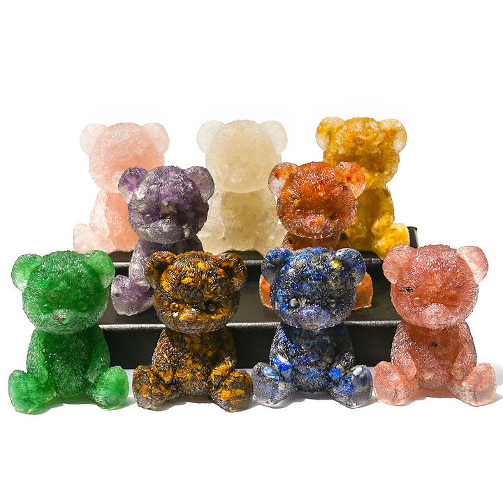 Decoración con piedras preciosas de oso de cristal epoxi de Olivenorma