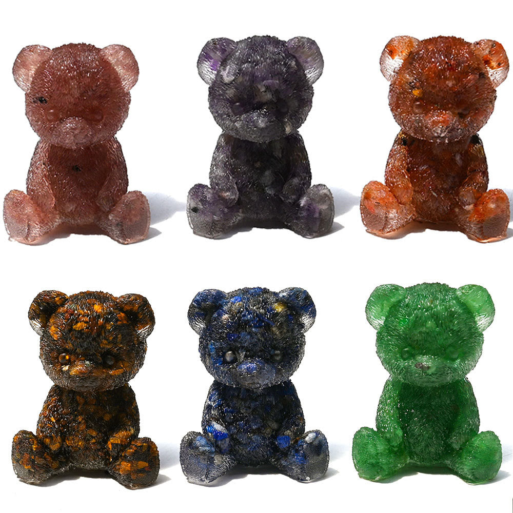 Decoración con piedras preciosas de oso de cristal epoxi de Olivenorma