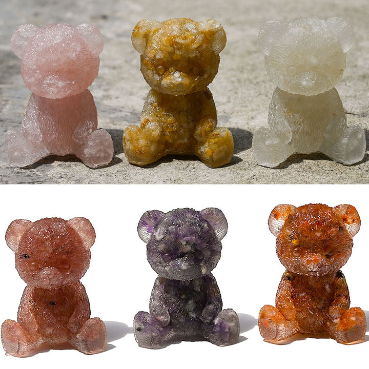 Decoración con piedras preciosas de oso de cristal epoxi de Olivenorma