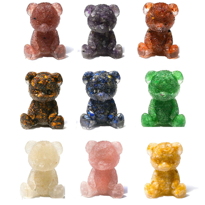 Decoración con piedras preciosas de oso de cristal epoxi de Olivenorma