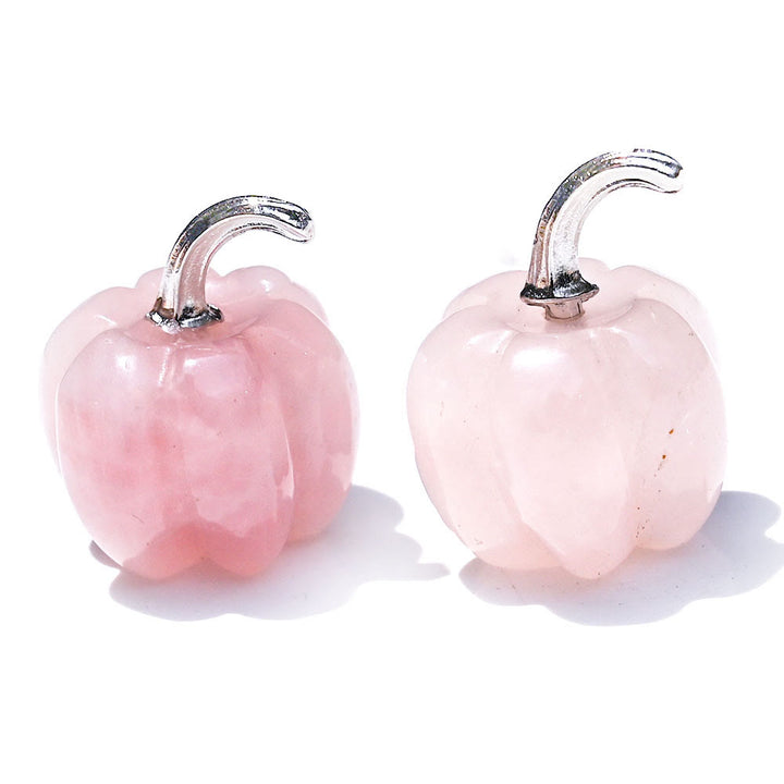 Calabaza de cristal natural tallada con piedras preciosas decorativas de Olivenorma de 2 cm