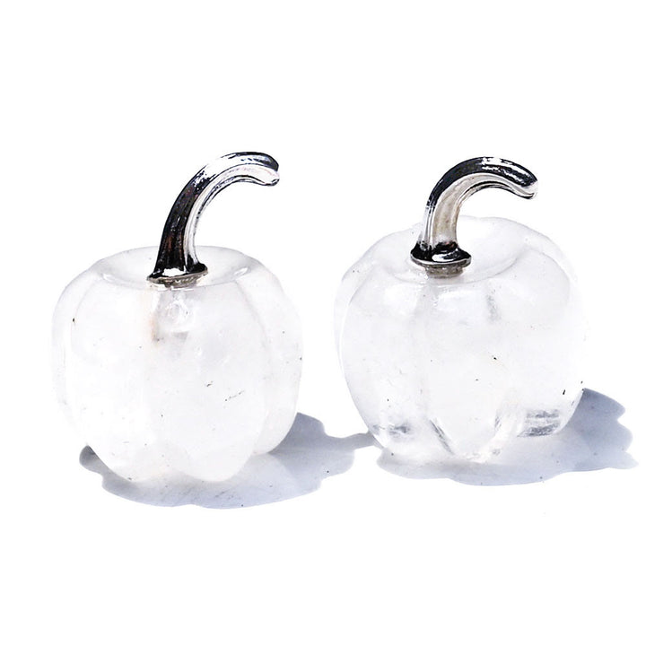 Calabaza de cristal natural tallada con piedras preciosas decorativas de Olivenorma de 2 cm