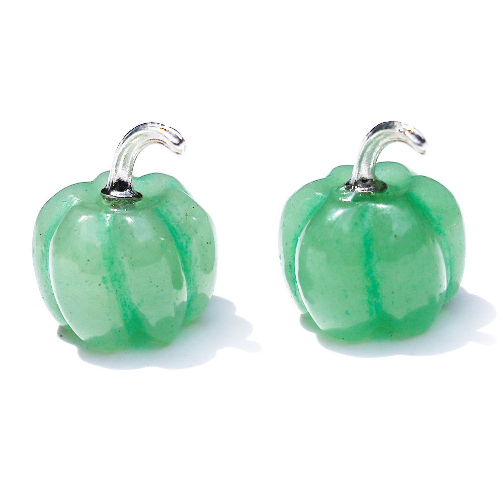 Calabaza de cristal natural tallada con piedras preciosas decorativas de Olivenorma de 2 cm