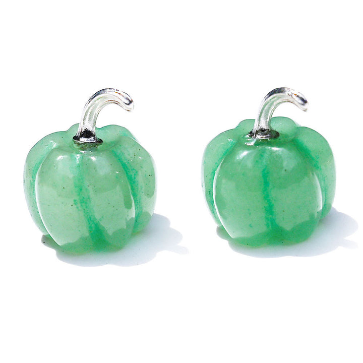 Calabaza de cristal natural tallada con piedras preciosas decorativas de Olivenorma de 2 cm