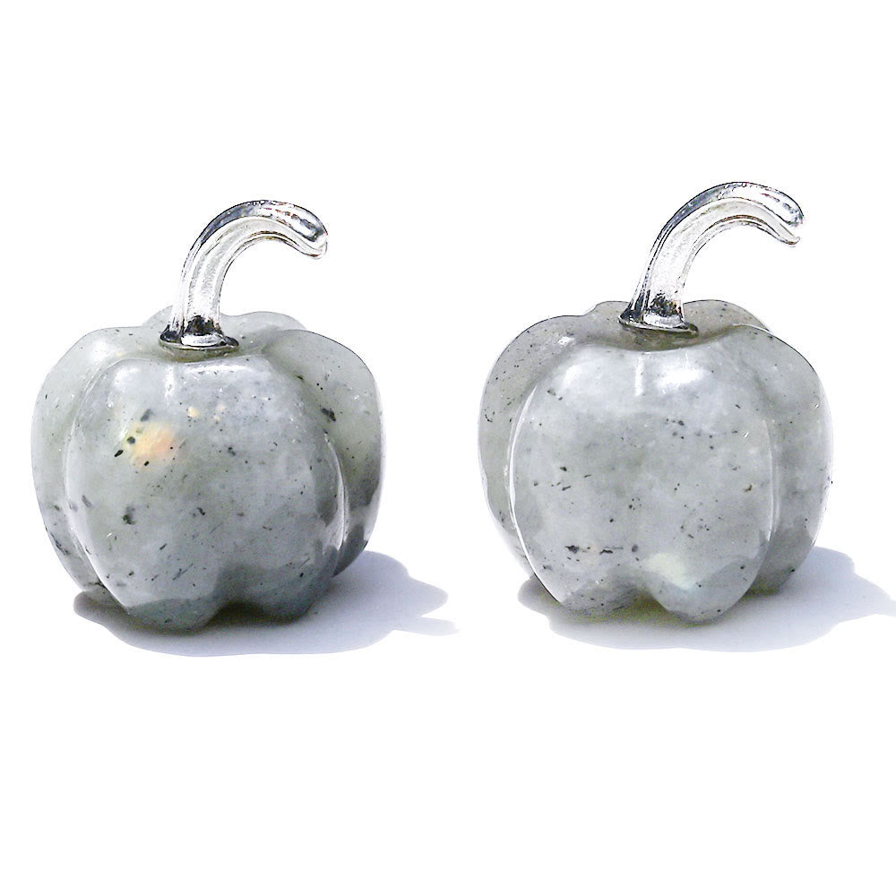 Calabaza de cristal natural tallada con piedras preciosas decorativas de Olivenorma de 2 cm