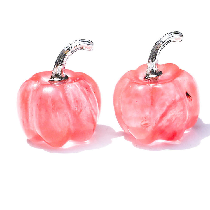 Calabaza de cristal natural tallada con piedras preciosas decorativas de Olivenorma de 2 cm