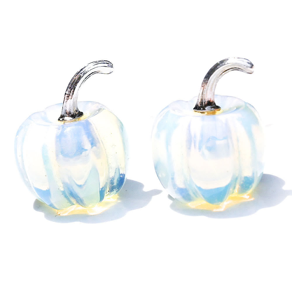 Calabaza de cristal natural tallada con piedras preciosas decorativas de Olivenorma de 2 cm