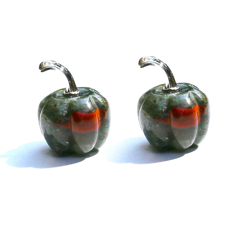 Calabaza de cristal natural tallada con piedras preciosas decorativas de Olivenorma de 2 cm
