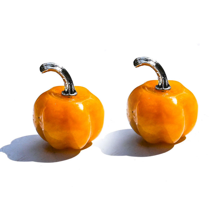 Calabaza de cristal natural tallada con piedras preciosas decorativas de Olivenorma de 2 cm