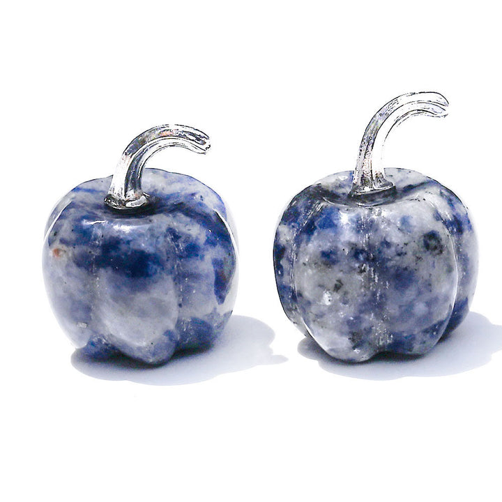 Calabaza de cristal natural tallada con piedras preciosas decorativas de Olivenorma de 2 cm