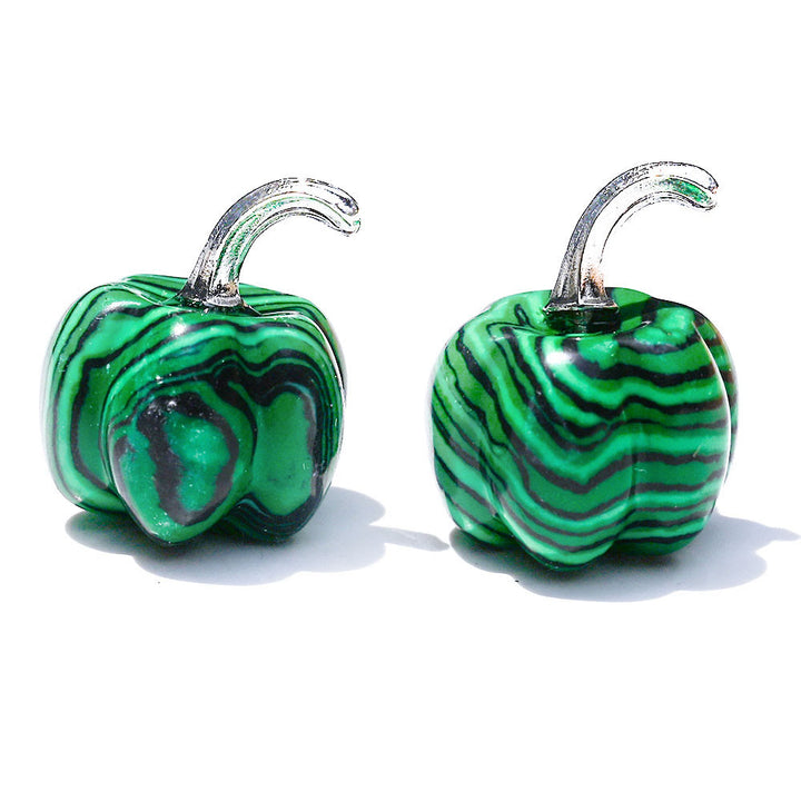 Calabaza de cristal natural tallada con piedras preciosas decorativas de Olivenorma de 2 cm