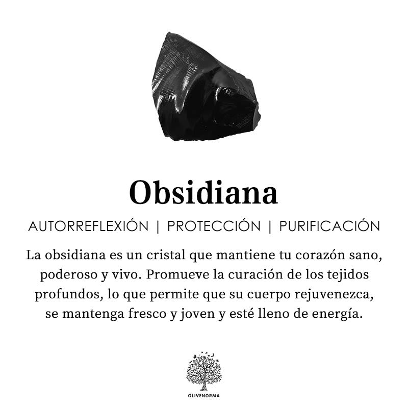 Juego de collar con colgante de árbol de la vida con obsidiana de Olivenorma 