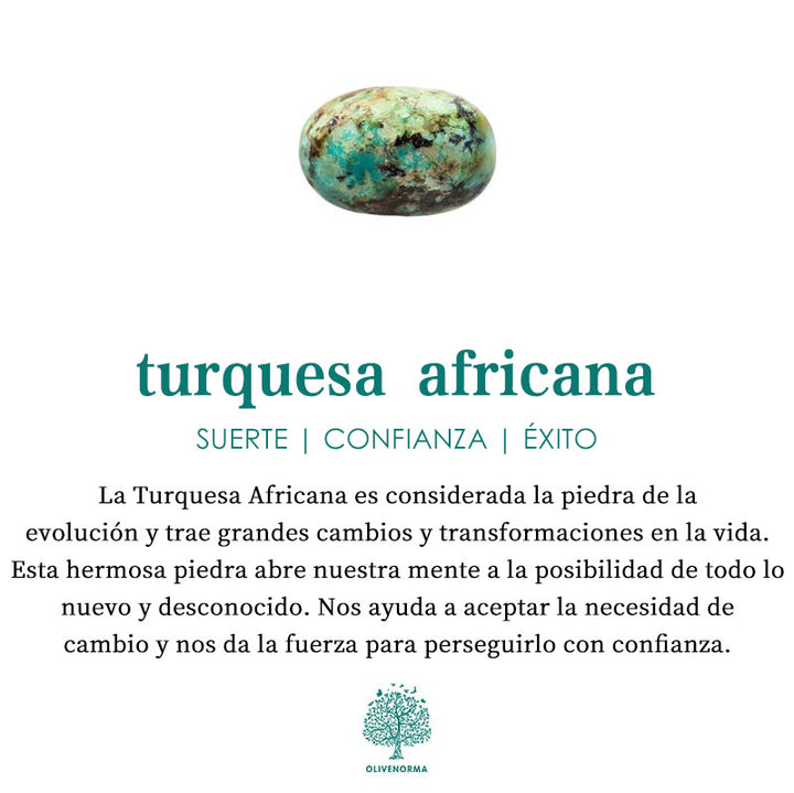Collar con colgante ovalado de turquesa africana verde de Olivenorma 