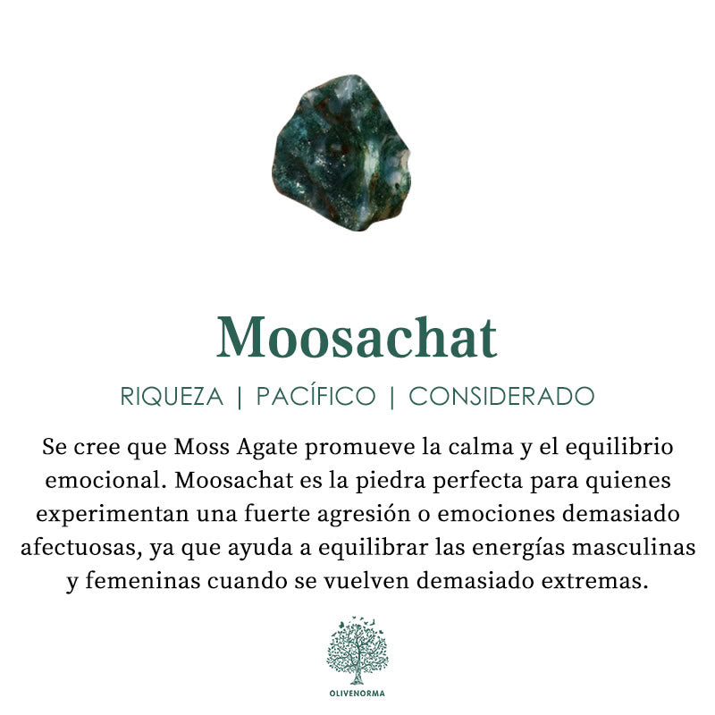 Collar con diseño de ágata musgosa con geometría de cuatro garras de Olivenorma