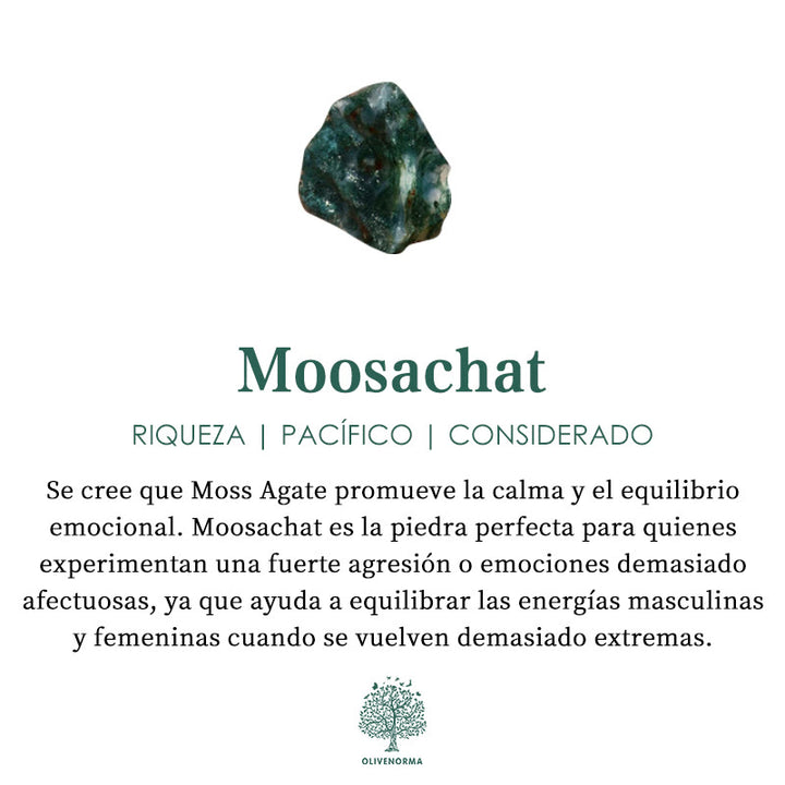 Collar con diseño de ágata musgosa con geometría de cuatro garras de Olivenorma