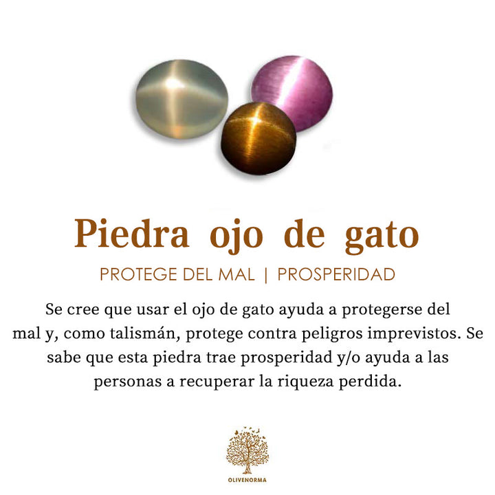 Gargantilla con cuentas y piedra de ojo de gato estilo bohemio de Olivenorma
