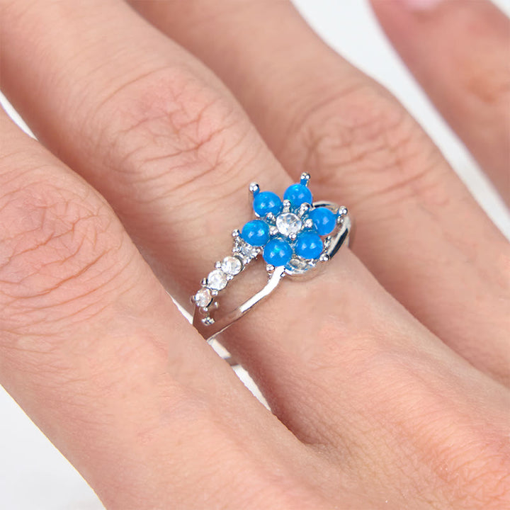 Anillo con forma de flor de ópalo de Olivenorma